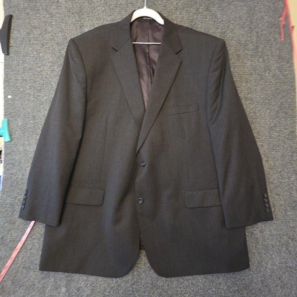 Joseph & Feiss Suit Jacket Mens 52R Gray 100% Wool 2 Button Classic